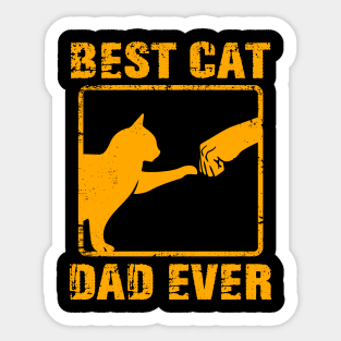 Vintage Best Cat Dad Ever Father's Day Cat Daddy Sticker